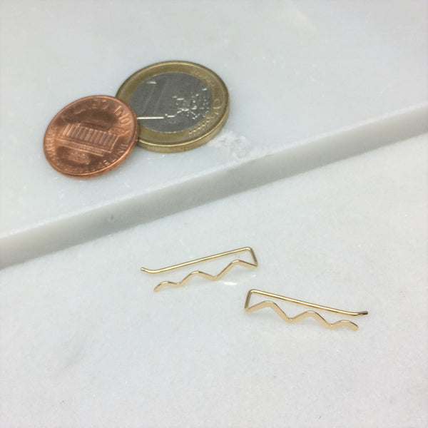 Gold Scribble Ear Climber