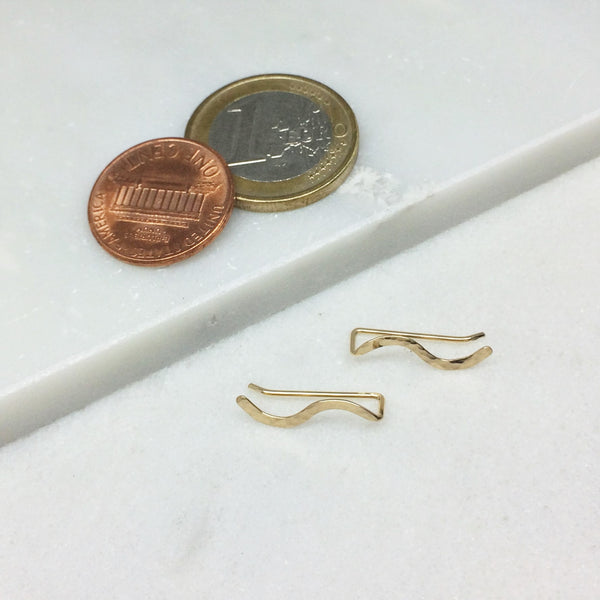 Gold Hammered Squiggle Ear Climber