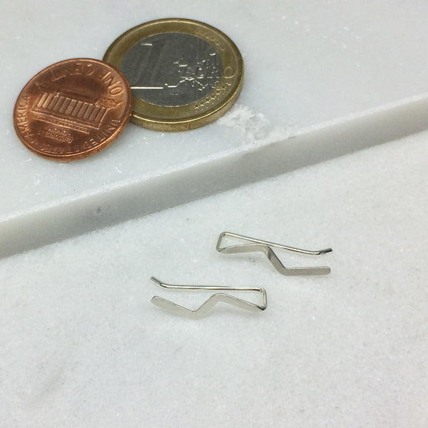 Silver Lightning Flash Ear Climber