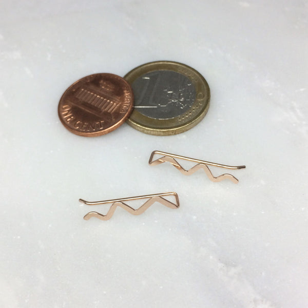 Rose Gold Scribble Ear Climber