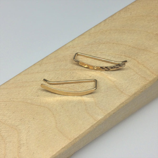 Gold Hammered Sweep Ear Climber