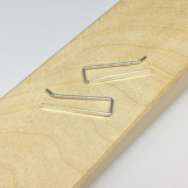 Silver Smooth Straight Ear Climber