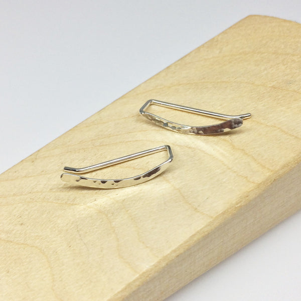 Silver Hammered Sweep Ear Climber