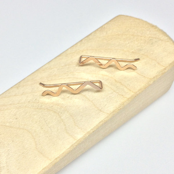 Rose Gold Scribble Ear Climber