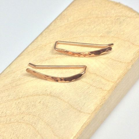 Rose Gold Hammered Sweep Ear Climber