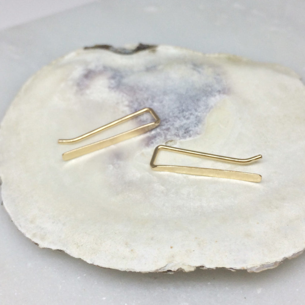 Gold Smooth Straight Ear Climber