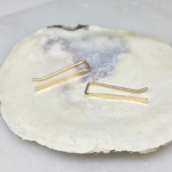 Gold Smooth Straight Ear Climber