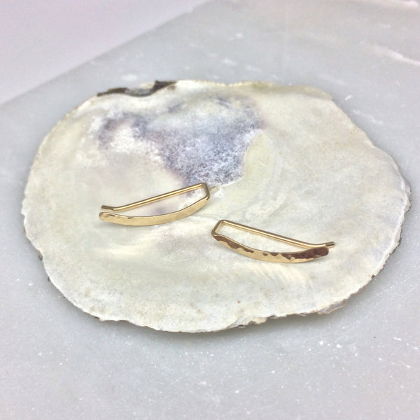 Gold Hammered Sweep Ear Climber