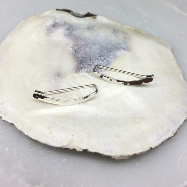 Silver Hammered Sweep Ear Climber