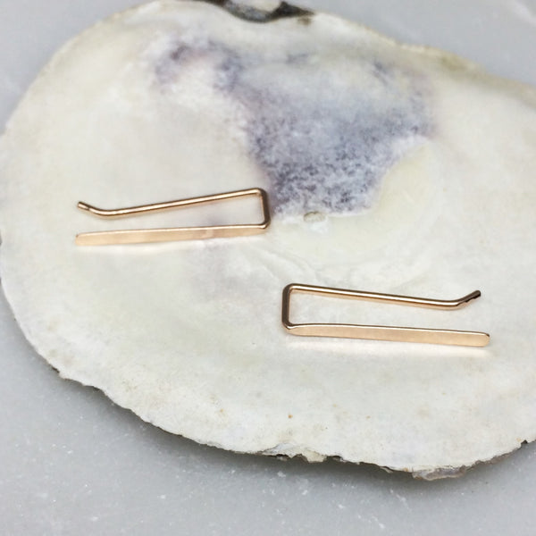 Rose Gold Smooth Straight Ear Climber