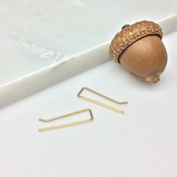 Gold Smooth Straight Ear Climber