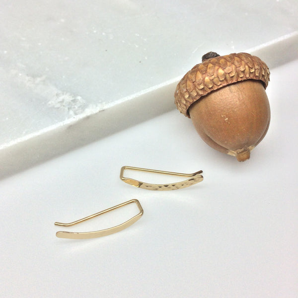 Gold Hammered Sweep Ear Climber