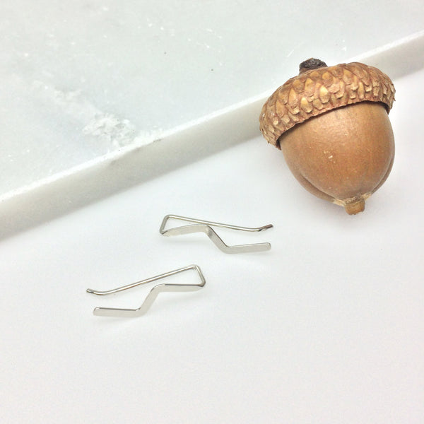 Silver Lightning Flash Ear Climber