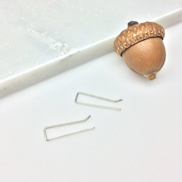 Silver Smooth Straight Ear Climber