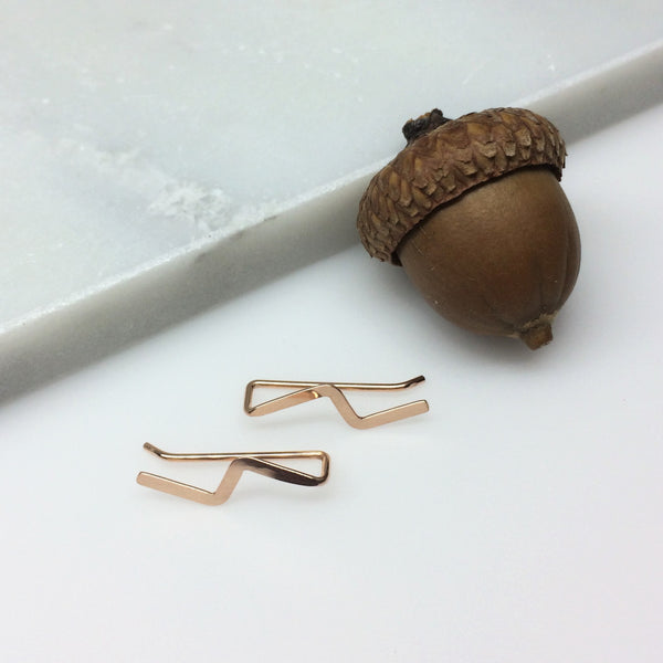 Rose Gold Lightning Flash Ear Climber