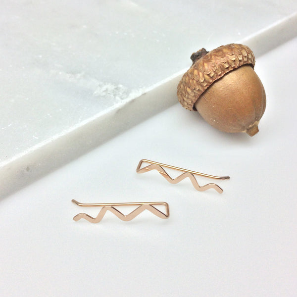 Rose Gold Scribble Ear Climber