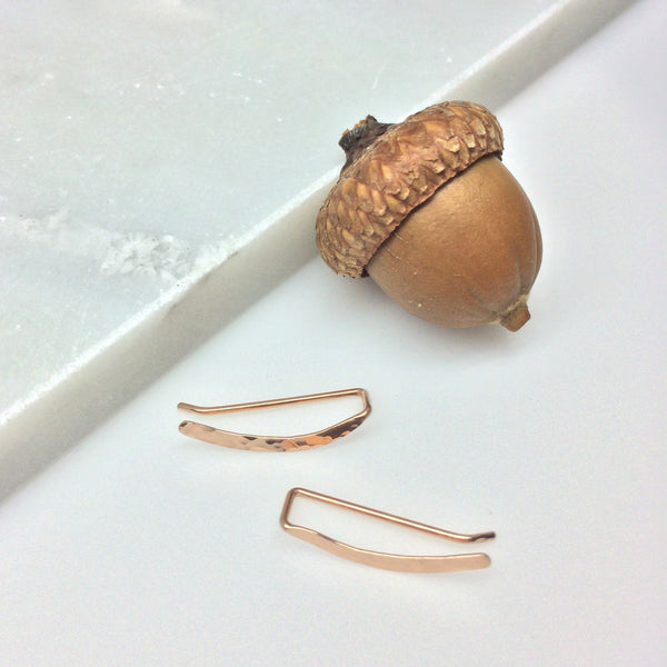 Rose Gold Hammered Sweep Ear Climber