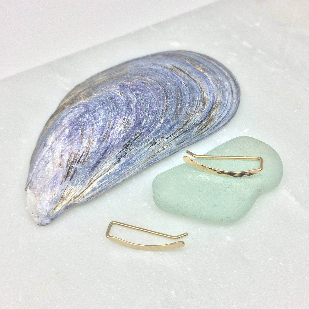Gold Hammered Sweep Ear Climber