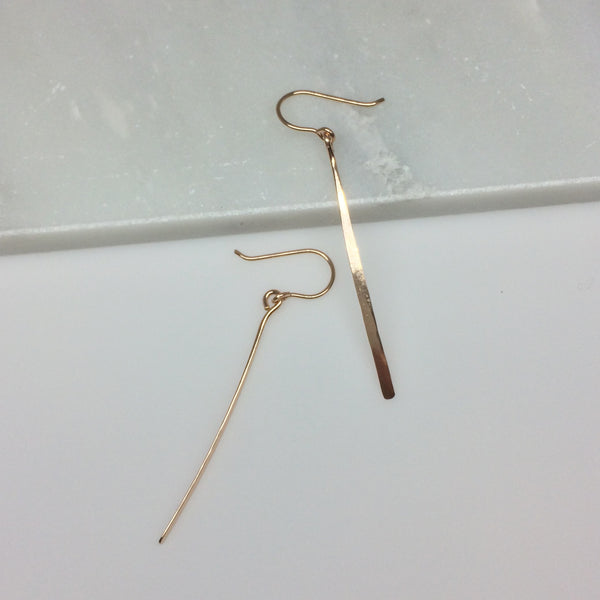 Long Gold Line Earrings