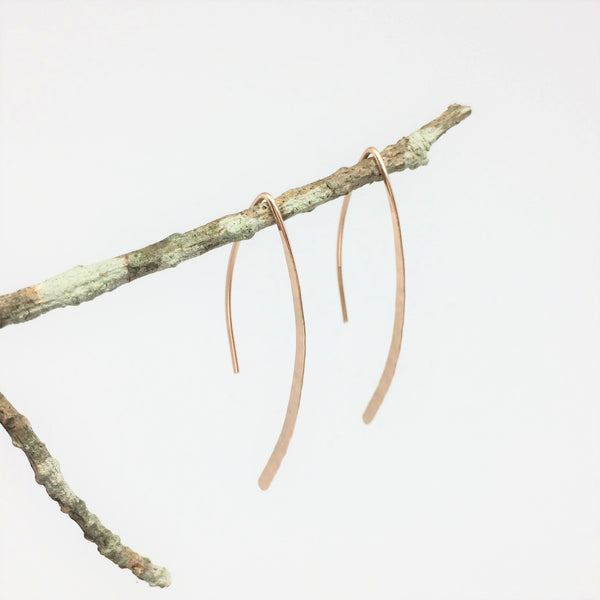 Rose Gold Marquise Open Hoop Earrings