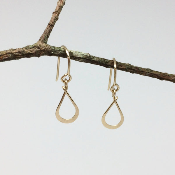 Tiny Gold Teardrop Earring