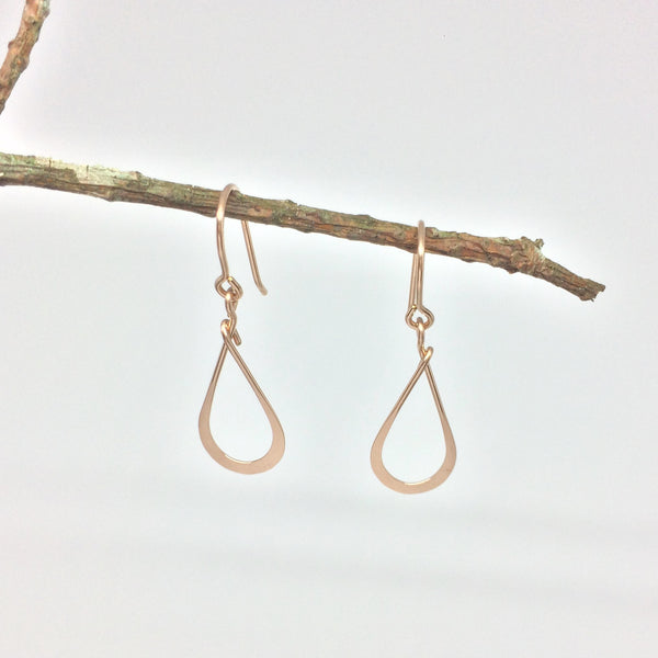 Small Rose Gold Teardrop Earring