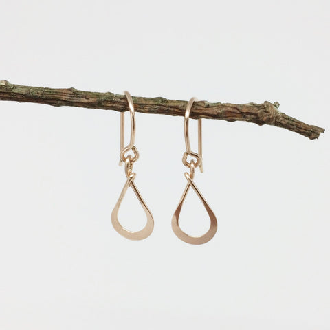 Tiny Rose Gold Teardrop Earring