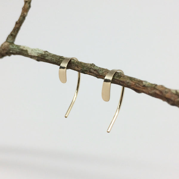 Tiny Gold Crescent Open Hoops