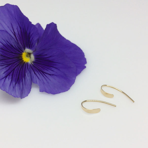 Tiny Gold Crescent Open Hoops