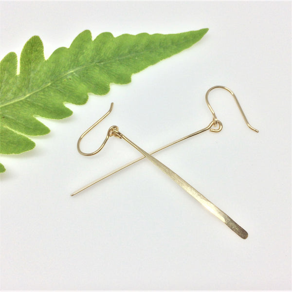 Long Gold Line Earrings