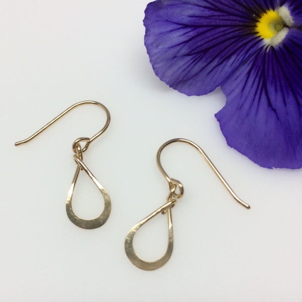 Tiny Gold Teardrop Earring