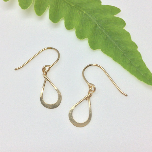 Tiny Gold Teardrop Earring