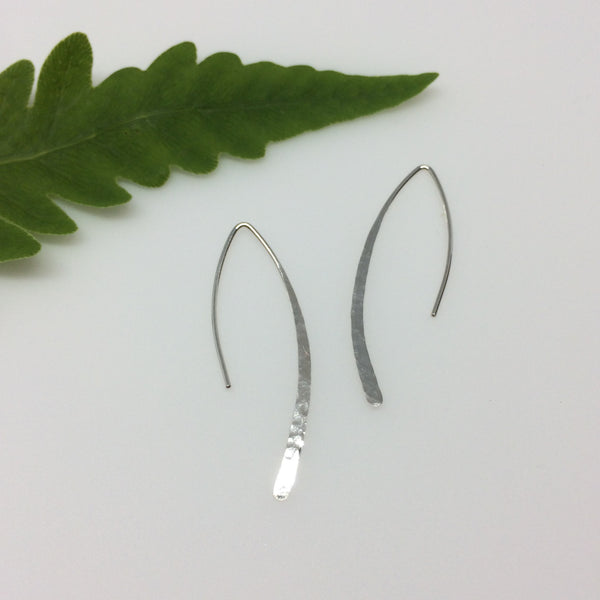 Sterling Silver Marquise Open Hoop Earrings