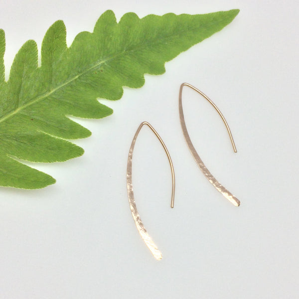 Gold Marquise Open Hoop Earrings