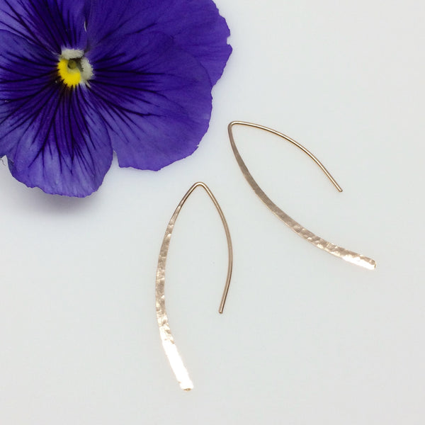 Rose Gold Marquise Open Hoop Earrings