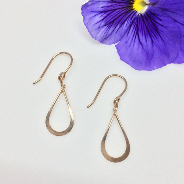 Small Rose Gold Teardrop Earring