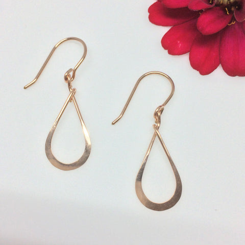 Small Rose Gold Teardrop Earring