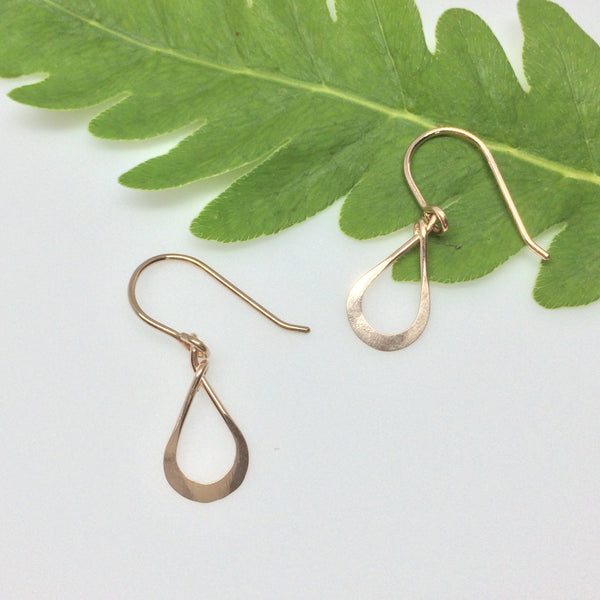 Tiny Rose Gold Teardrop Earring