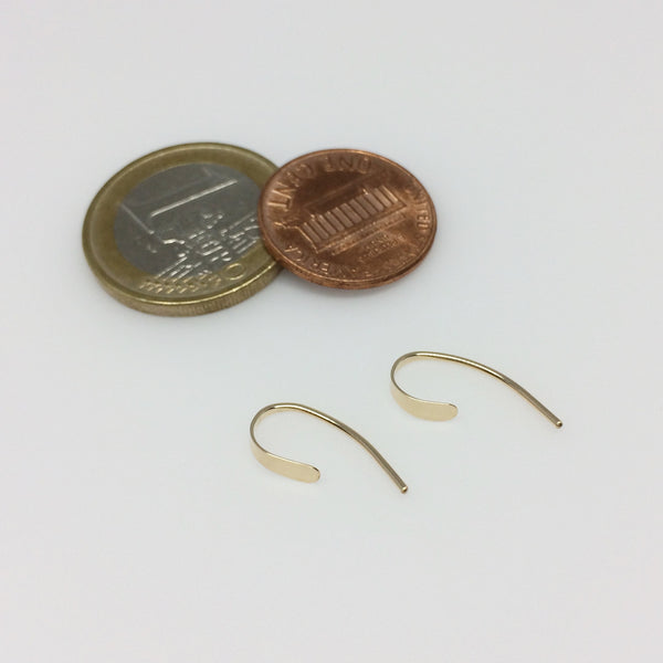 Tiny Gold Crescent Open Hoops