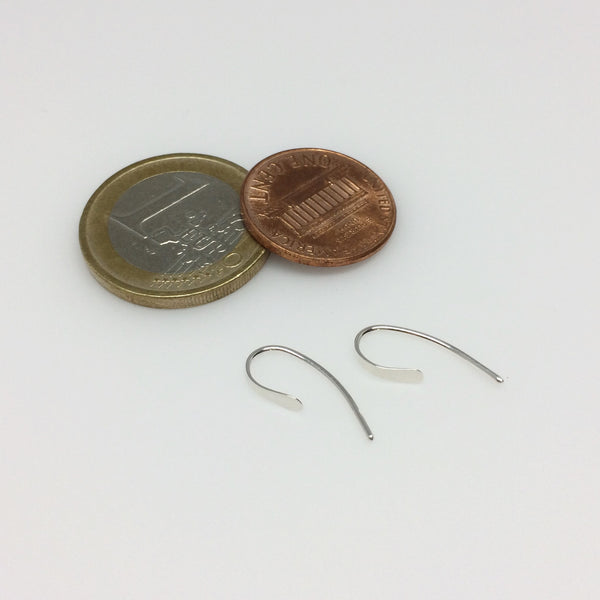 Tiny Silver Crescent Open Hoops