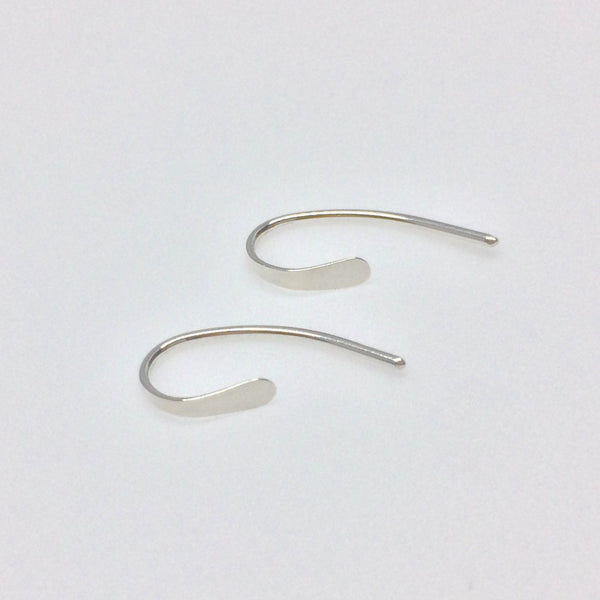 Tiny Silver Crescent Open Hoops