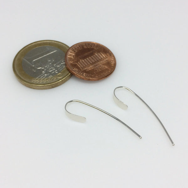 Small Silver Crescent Open Hoops