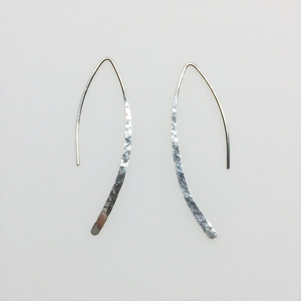 Sterling Silver Marquise Open Hoop Earrings