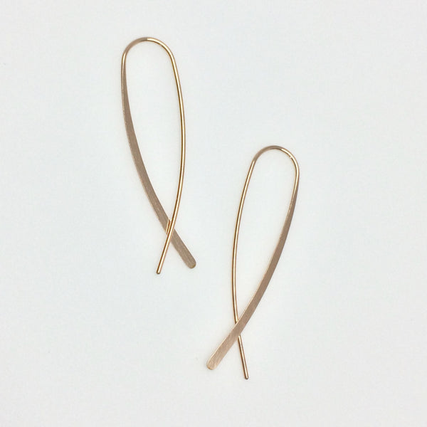 Rose Gold Crossover Open Hoops