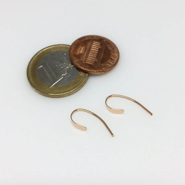 Tiny Rose Gold Crescent Open Hoops