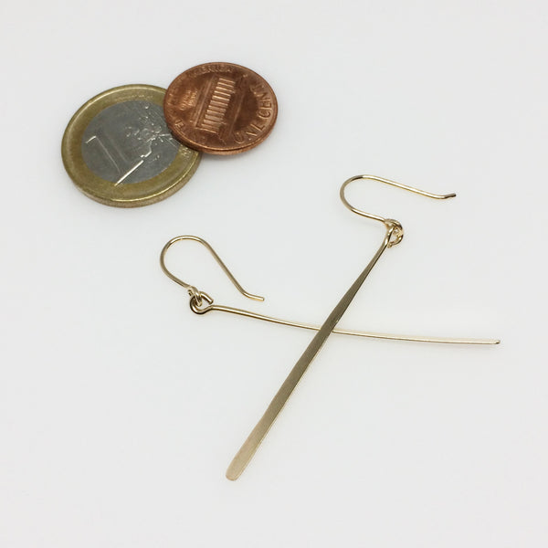 Long Gold Line Earrings