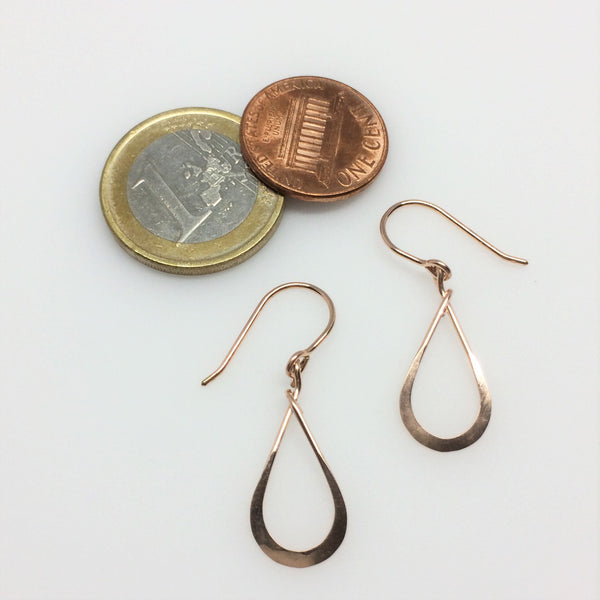 Small Rose Gold Teardrop Earring