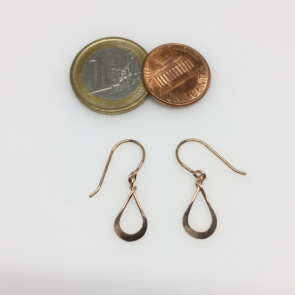 Tiny Rose Gold Teardrop Earring