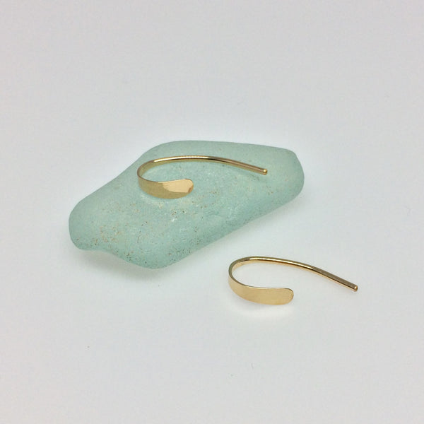 Tiny Gold Crescent Open Hoops