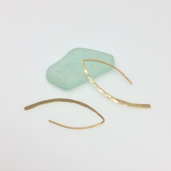 Gold Marquise Open Hoop Earrings